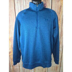 Under Armour Blue ColdGear Quarter-Zip Sweatshirt Large Loose Fit Pullover